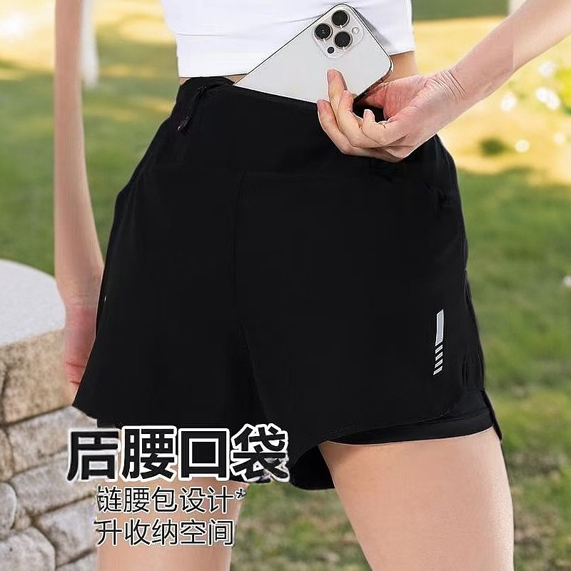 五个口袋跑步短裤男女运动健身瑜伽透气排汗速干防走光跑步裤夏季