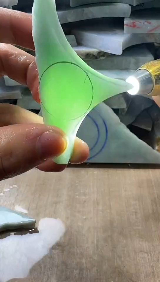 裸石翡翠天然翡翠A货花366