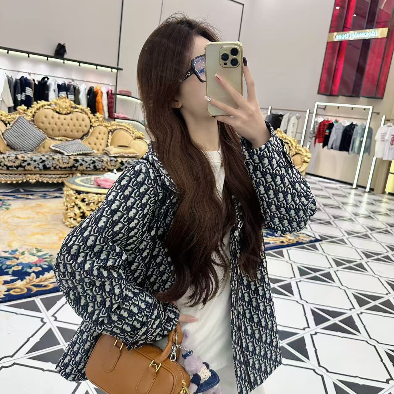 【拍下即发】老花满印字母印花连帽冲锋衣夹克风衣A8117