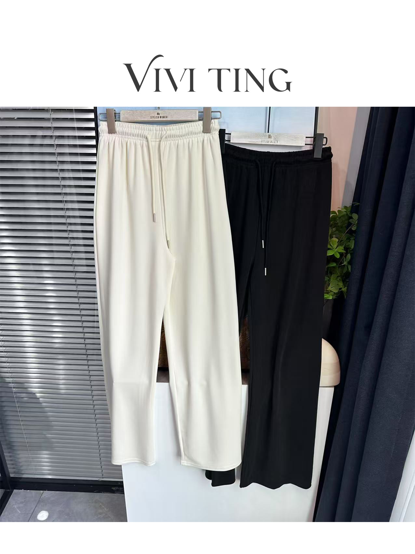 【VIVI·TING】婷姐推荐春装休闲面膜裤抽绳松紧腰直筒休闲裤k219