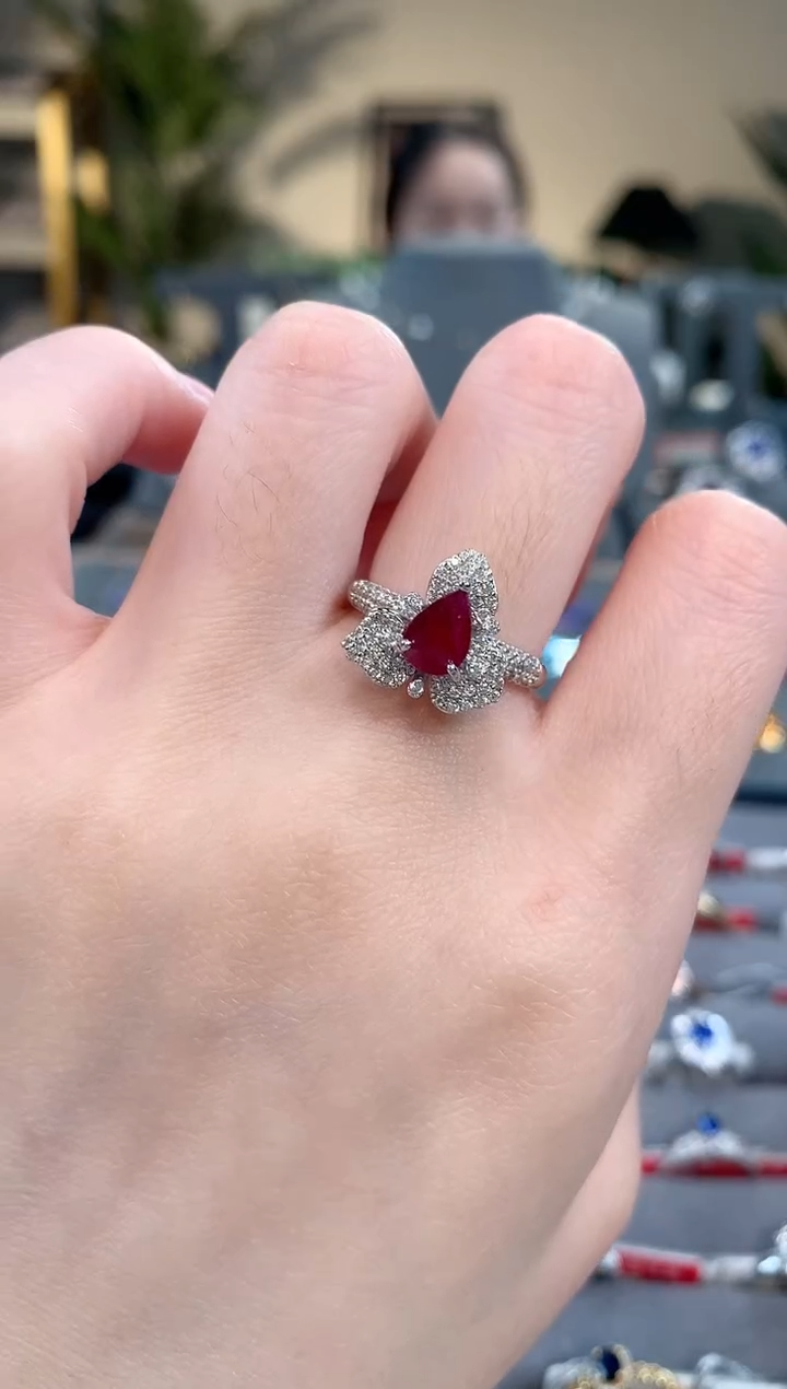 【闪购商品】红宝石戒指银S925镶嵌红宝石