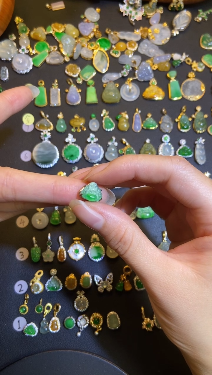 吊坠(不含链)银S925镶嵌翡翠1