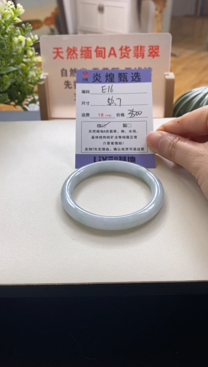 未镶嵌手镯翡翠圈口56.7编码e16 