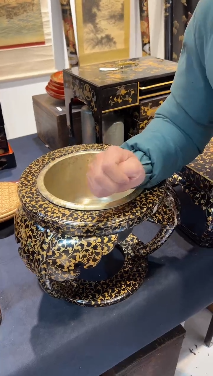 满金莳绘 鎏银火钵