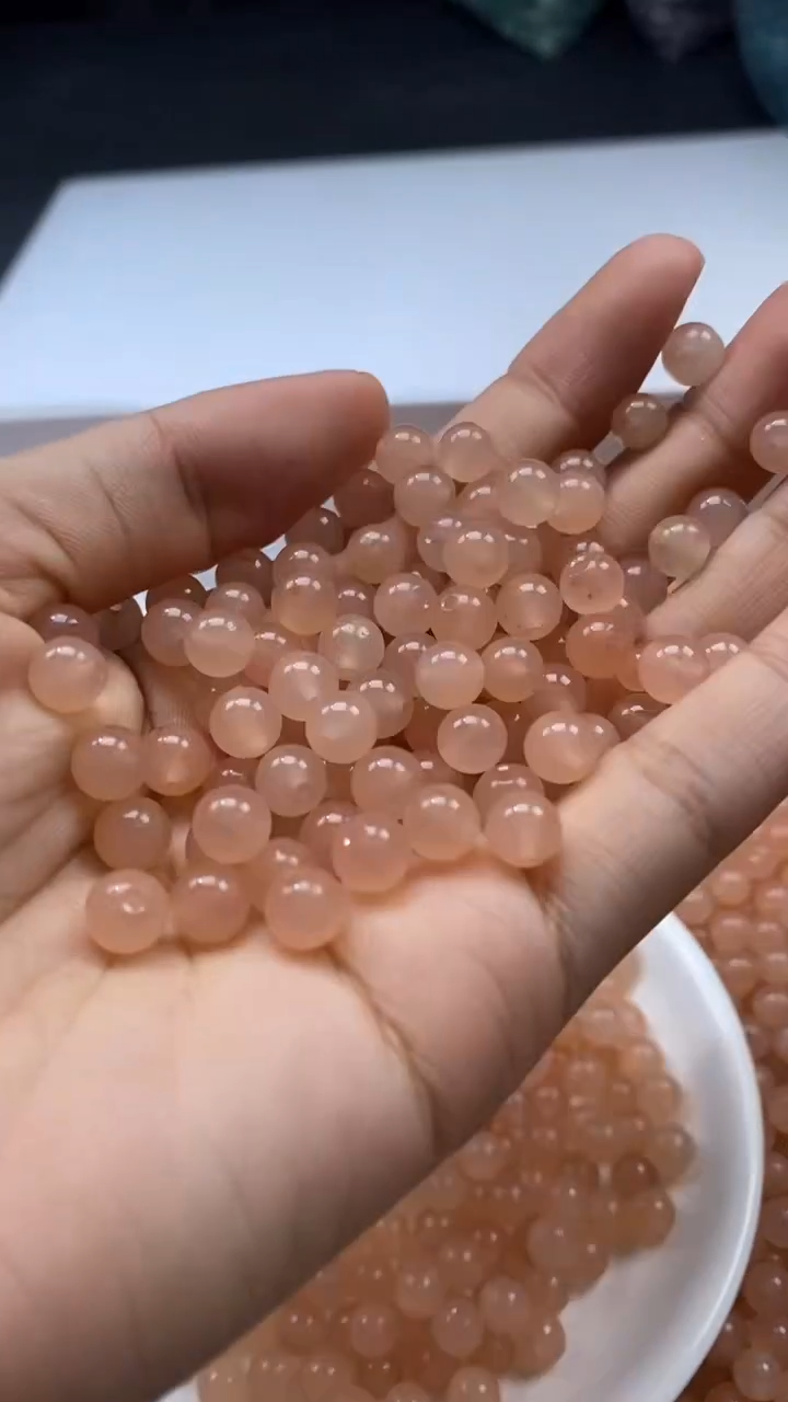 未镶嵌颈饰玛瑙/玉髓W40-高油藕粉色6mm*30颗