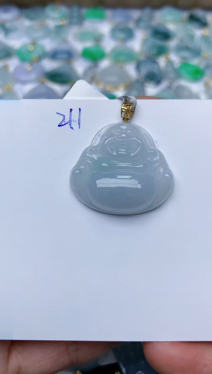 【闪购商品】翡翠颈饰18K金镶嵌天然翡翠A货    211
