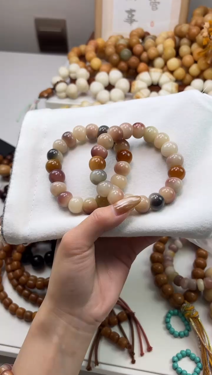 手串菩提根/象牙果沐b12紫美人胖墩儿蒜瓣大肠14mm手串