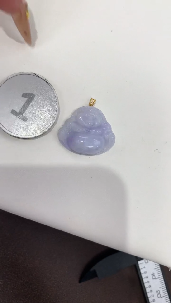 颈饰18K金镶嵌翡翠天然缅甸a货翡翠