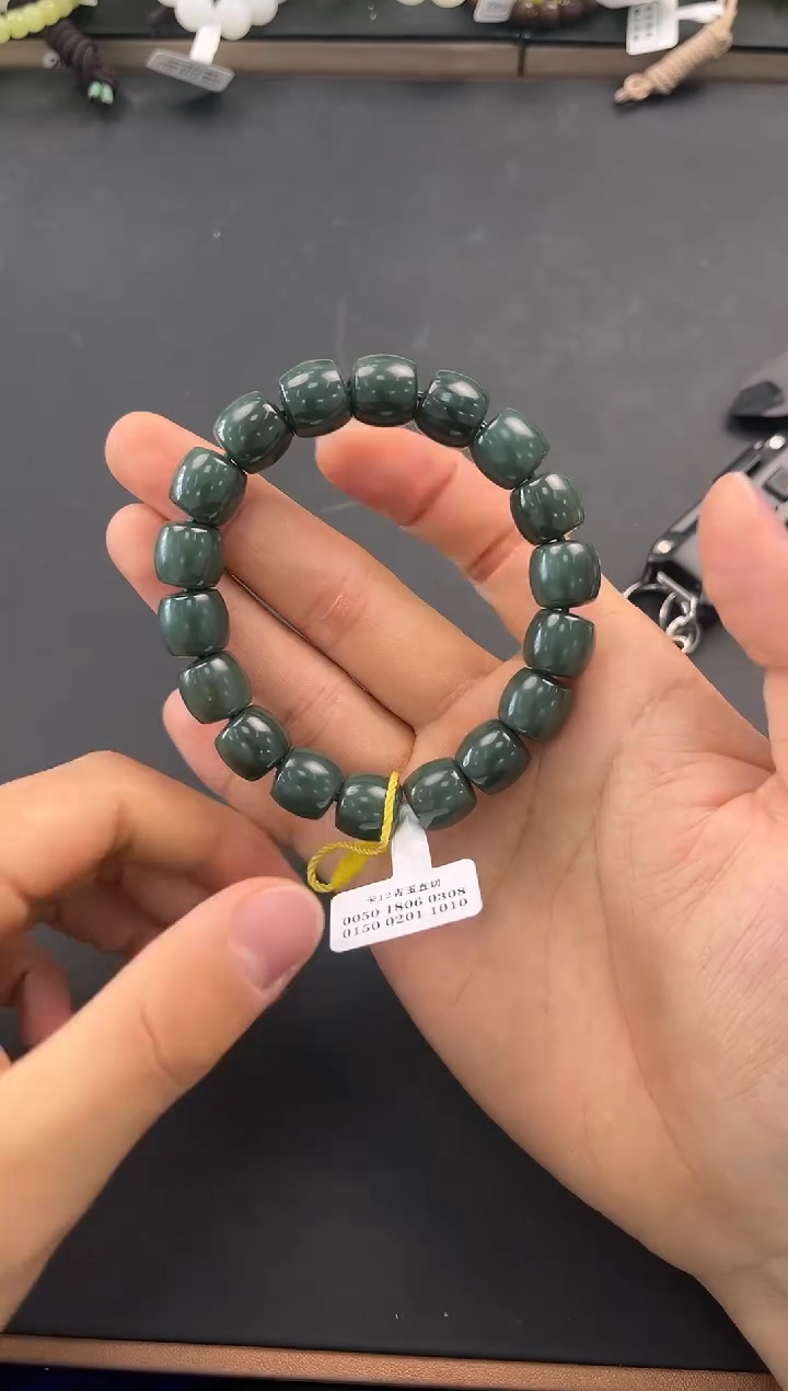 未镶嵌手串和田玉和田青玉直切手串卡12微色差