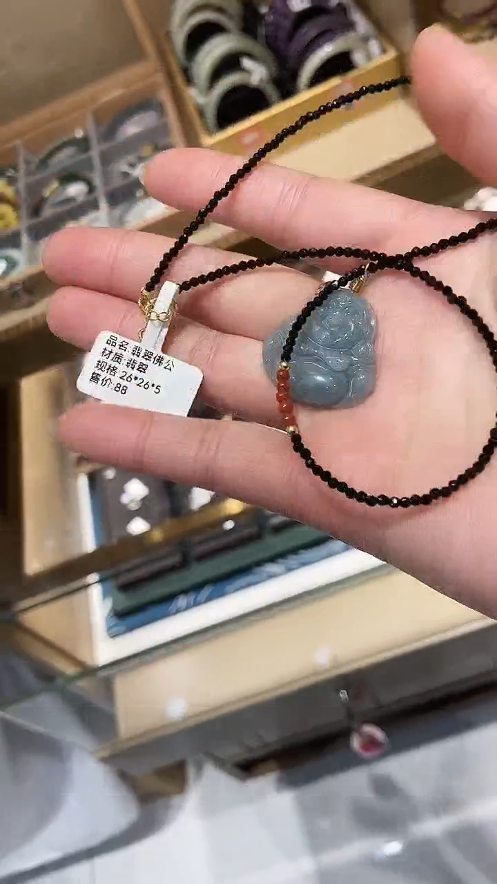 颈饰未镶嵌翡翠34022194L 翡翠佛公吊坠