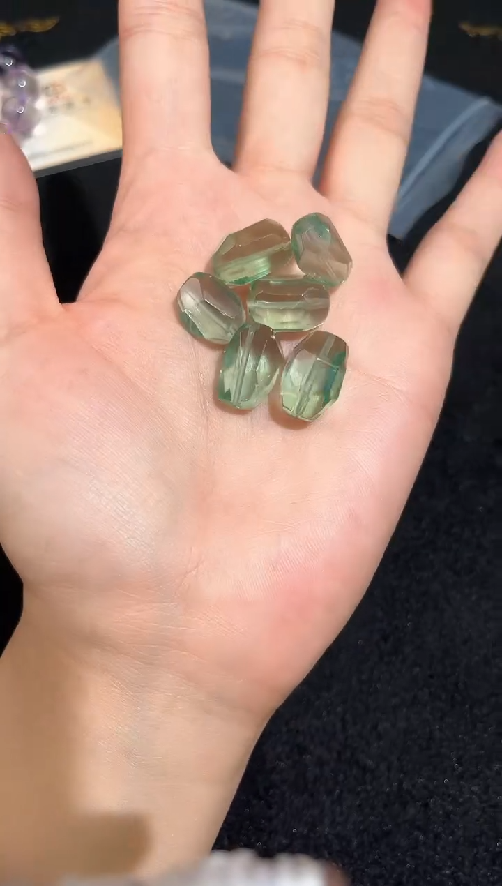 未镶嵌手链水晶18号绿萤石切面随行单颗配件