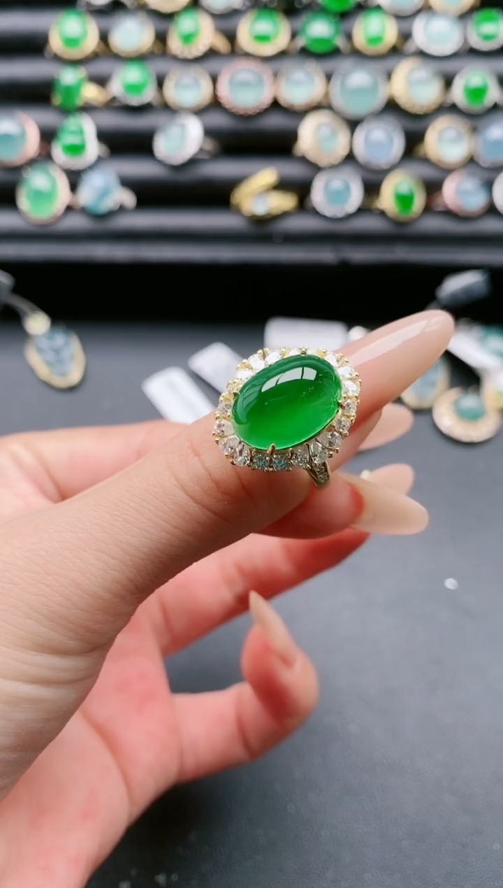 【闪购商品】翡翠戒指银S925镶嵌111111111