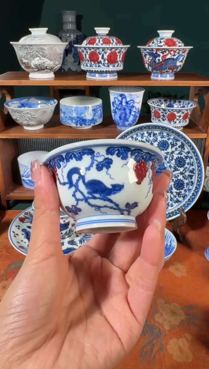 【闪购商品】杯永明尚玩松鼠葡萄小压手杯