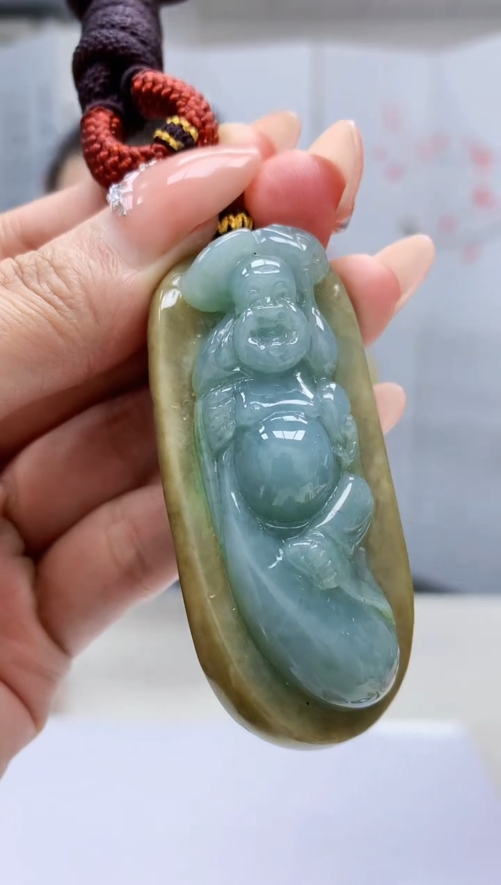 【闪购商品】定制翡翠未镶嵌4902MM-毛货挂件14