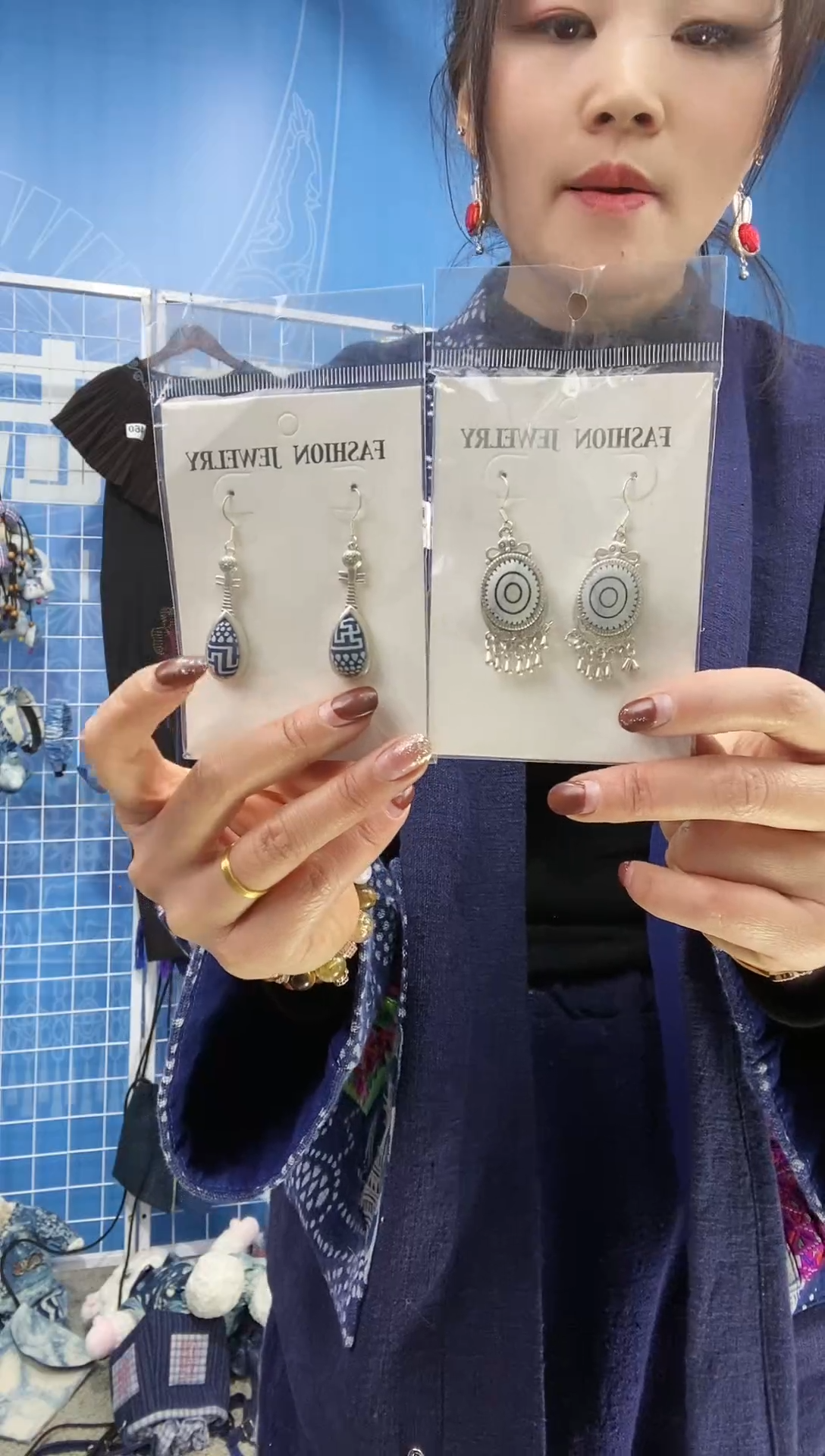 纯铜锆石合金纯手工吊坠耳环