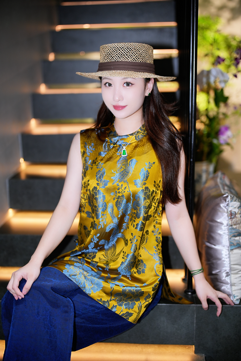 蓝大【​​帖影​​】新中式桑蚕丝短袖5136