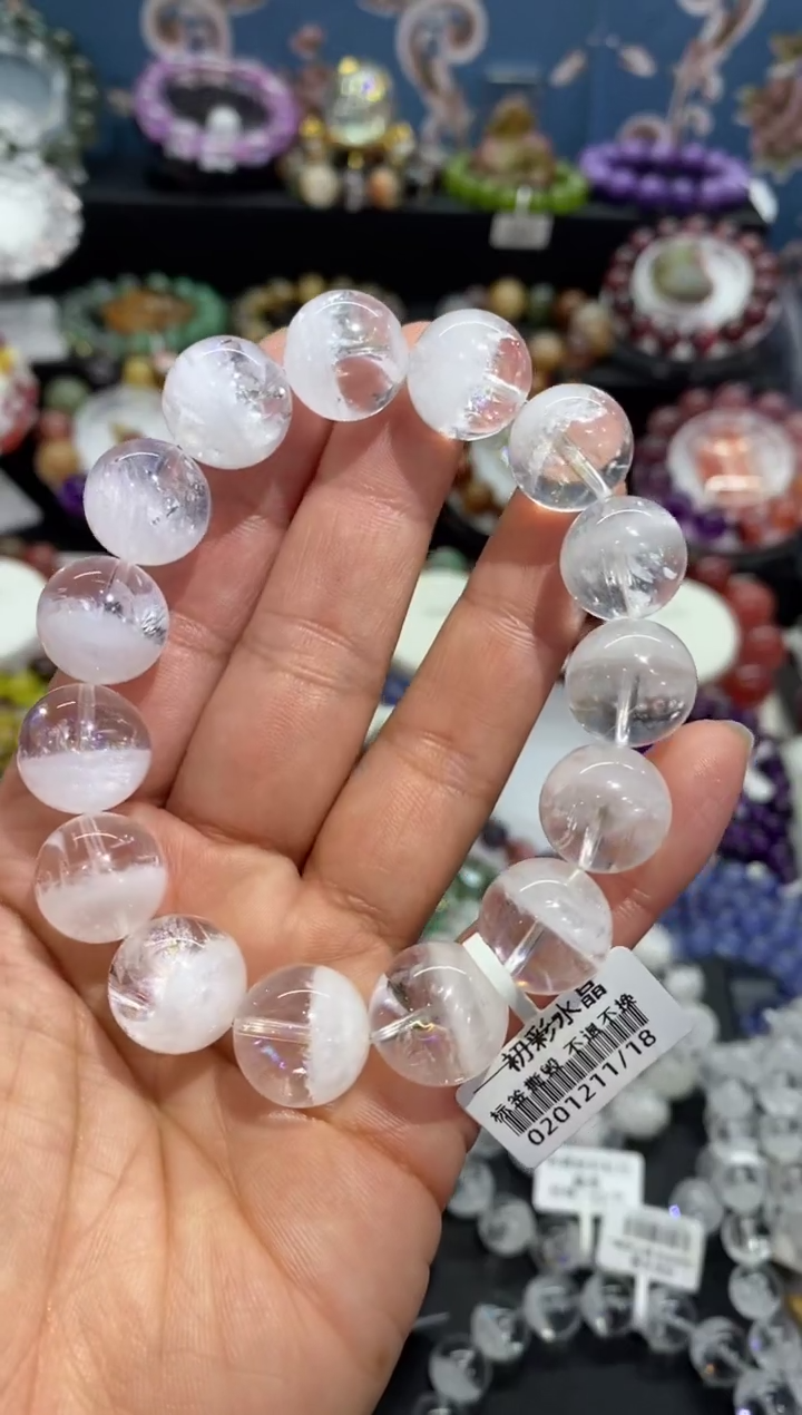 【闪购商品】水晶手串未镶嵌白幽灵聚宝盆14+