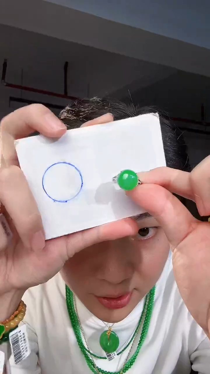 【闪购商品】翡翠戒指18K金镶嵌缅料A货翡翠/支持复检/一件