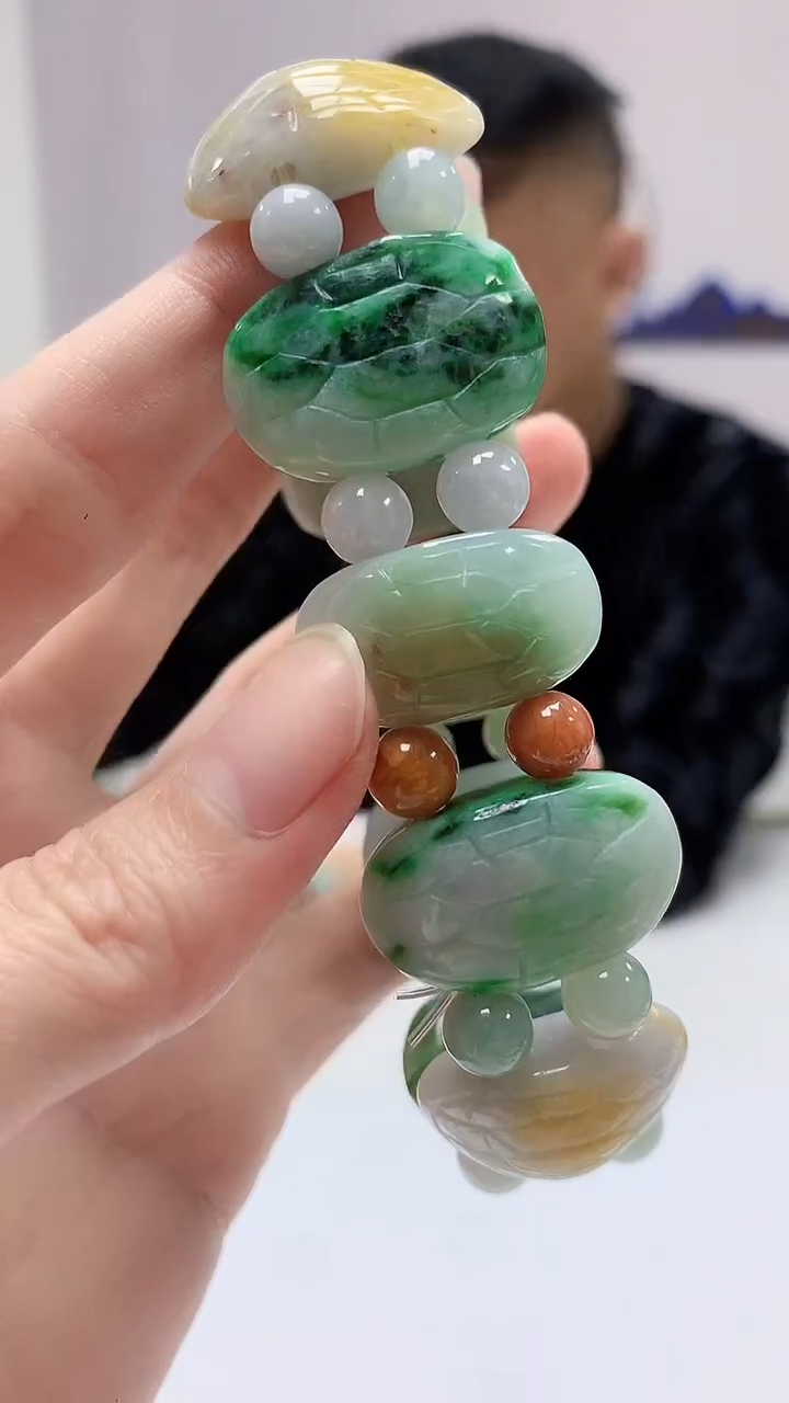 【闪购商品】定制翡翠未镶嵌4969zm-毛货手串58