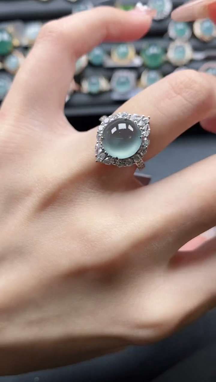 【闪购商品】翡翠戒指银S925镶嵌1111