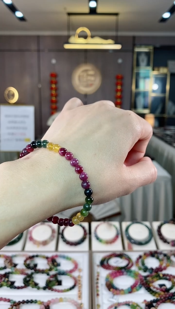 【闪购商品】碧玺单圈手串5mm+未镶嵌（多样性发一条）hon