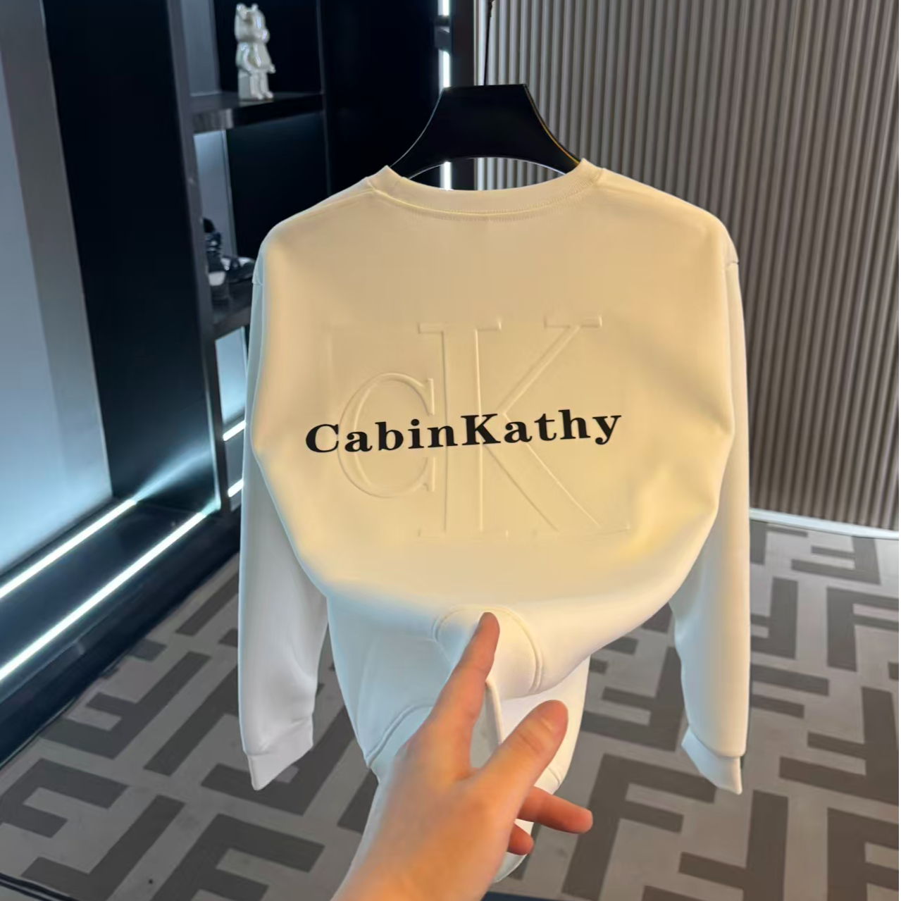 秋冬长袖厚款加绒套头款字母卫衣经典圆领