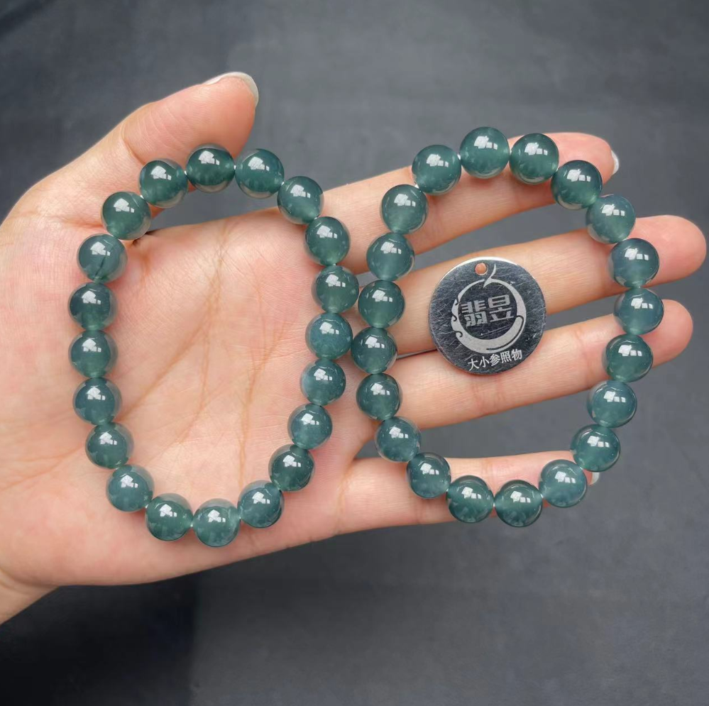 36752T17-4N8-天然A货翡翠手串/约9+/约20颗-多样性发其一