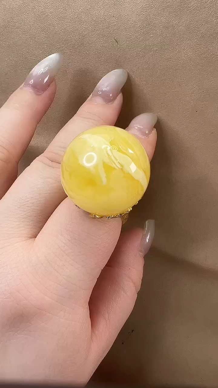 琥珀颈饰未镶嵌戒指