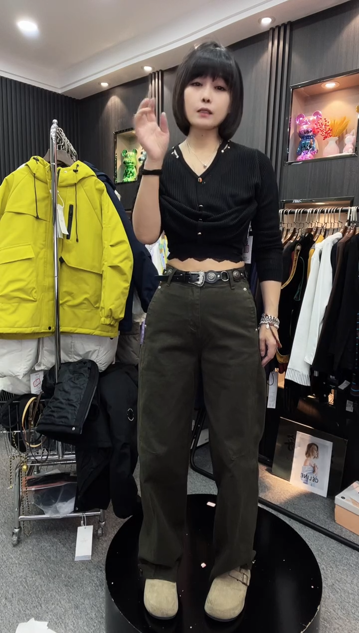 9915牛仔裤---绿色28码