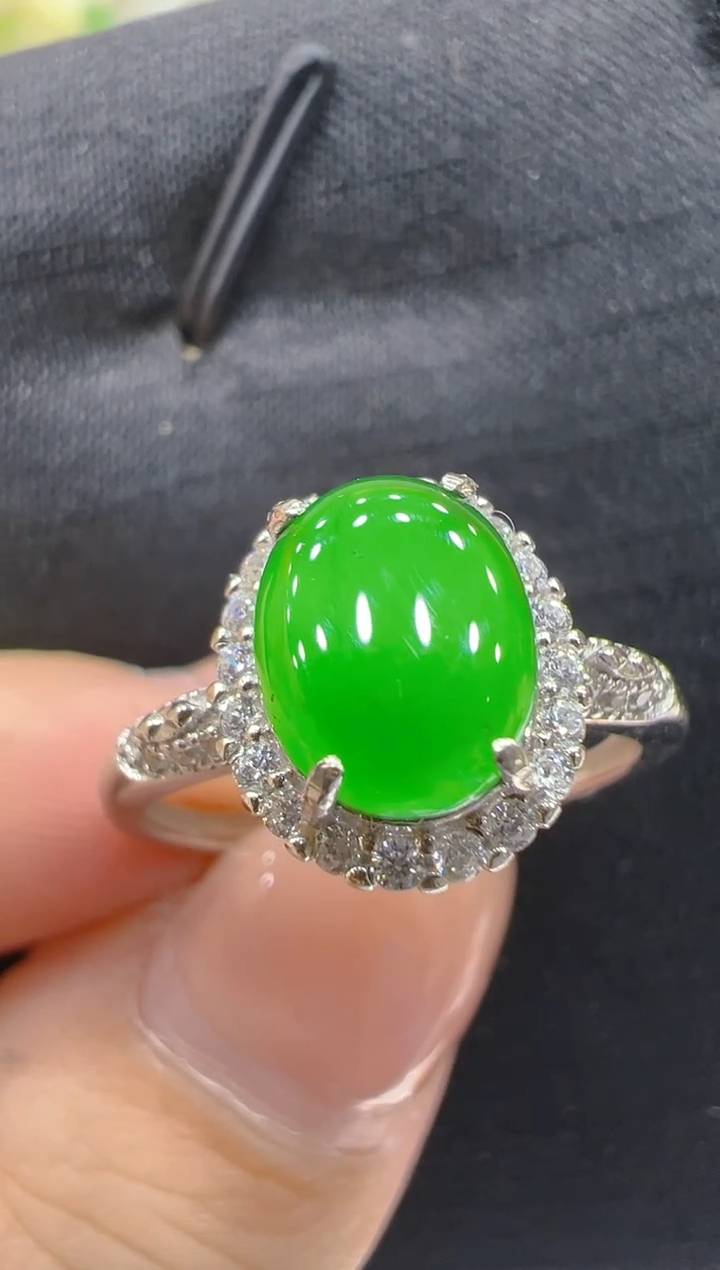 银S925镶嵌戒指翡翠多样性团购发货一件