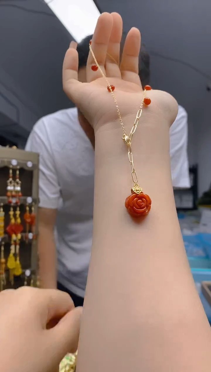 【闪购商品】翡翠耳饰合金232翡翠锁骨链