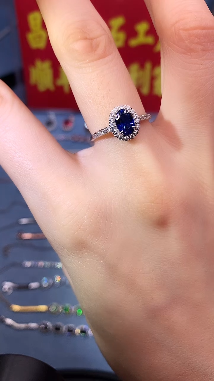 【闪购商品】蓝宝石戒指银S925镶嵌111111