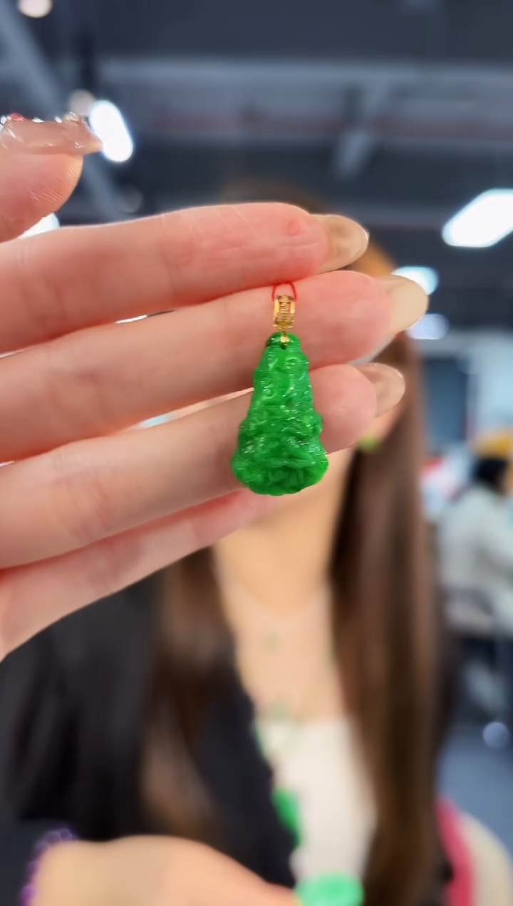 【闪购商品】翡翠颈饰18K金镶嵌缅料A货/支持复检/一件