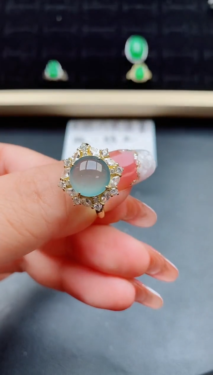 【闪购商品】翡翠戒指银S925镶嵌50800