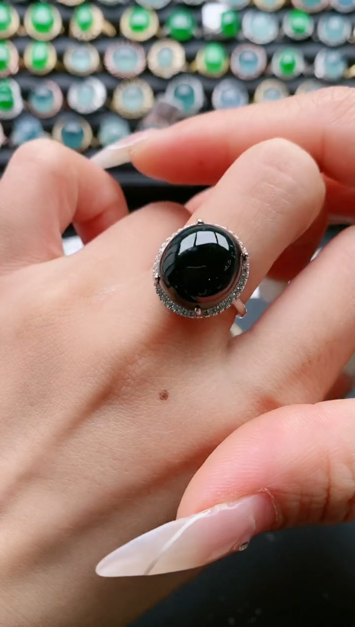 【闪购商品】翡翠戒指银S925镶嵌111111