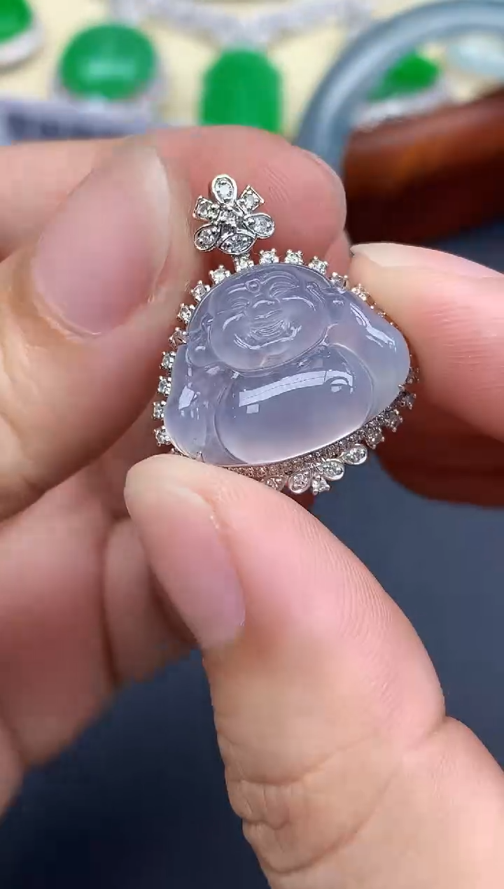 颈饰18K金镶嵌翡翠466-中国好珍宝