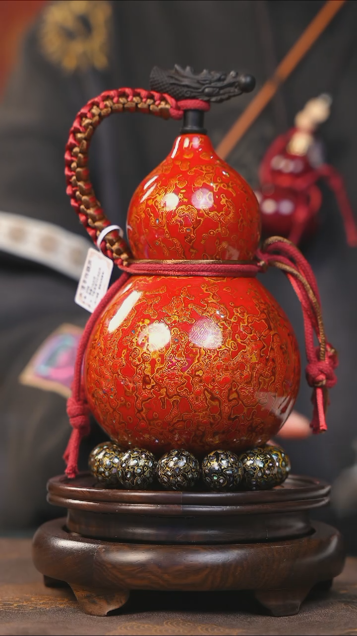 【闪购商品】YW128漆艺酒葫芦不包手串及旋转底座