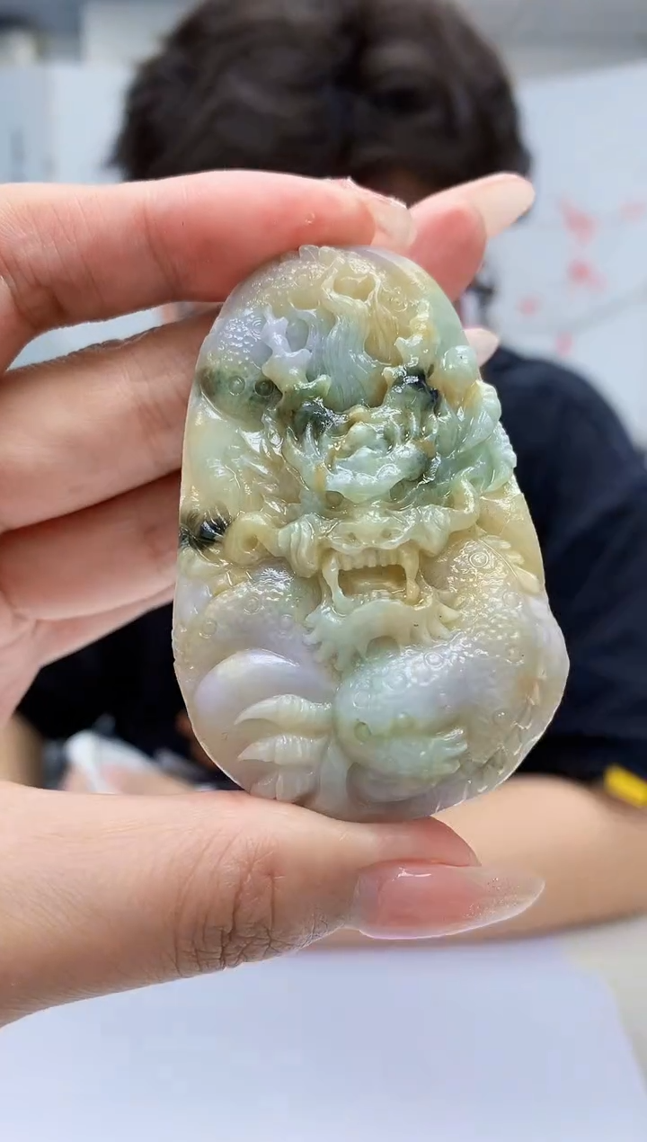 【闪购商品】定制翡翠未镶嵌4688MM-毛货挂件56