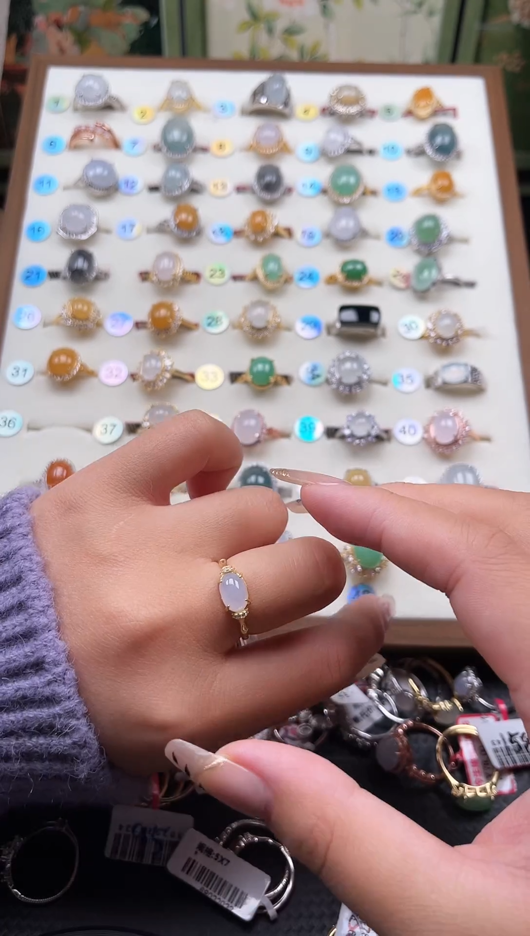 【闪购商品】翡翠戒指银S925镶嵌天然A货翡翠戒指