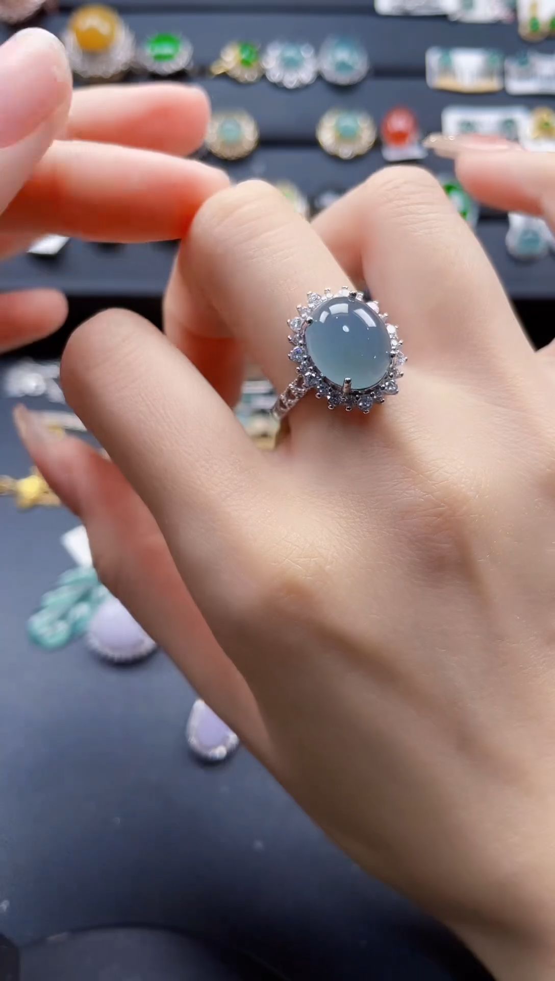 【闪购商品】翡翠戒指银S925镶嵌352532