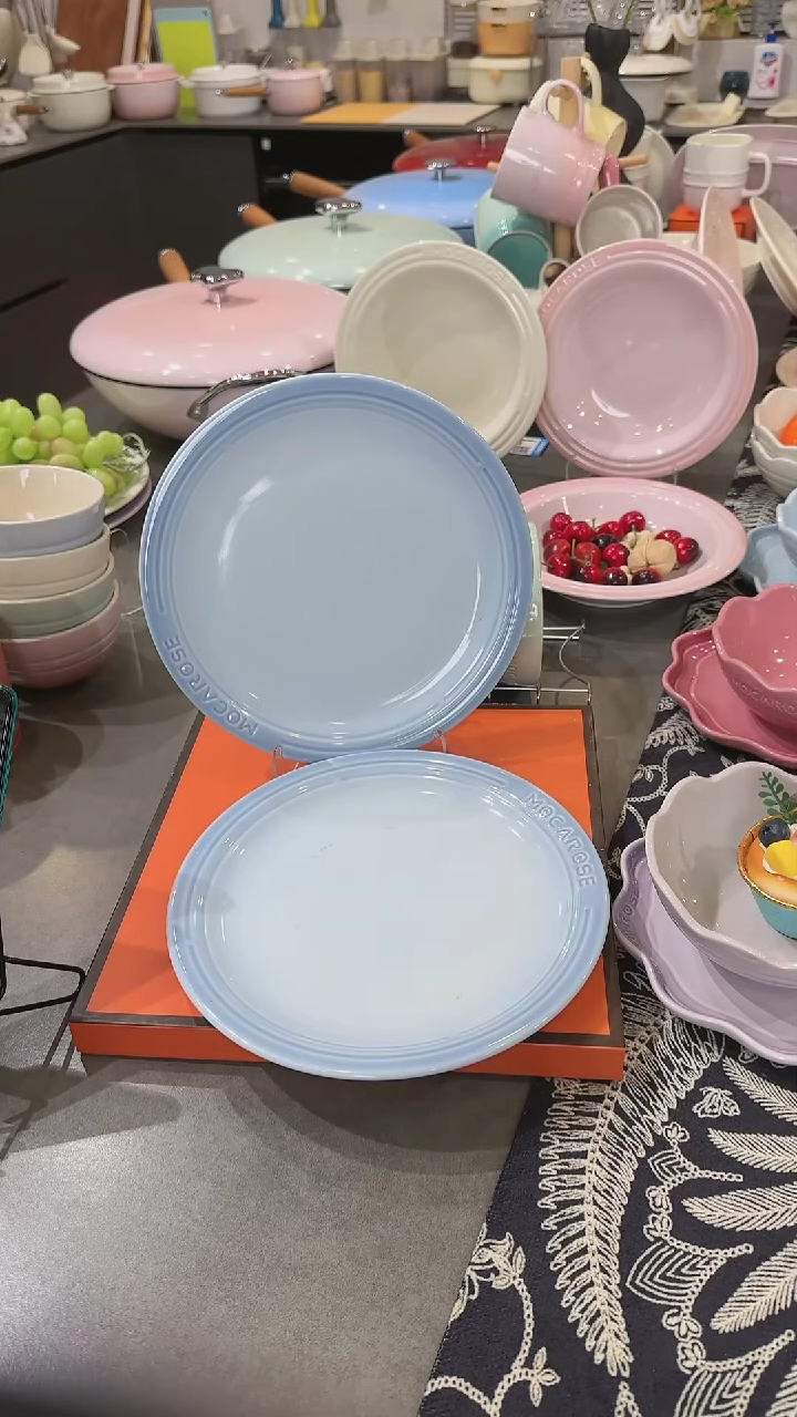 【闪购商品】瓷【2个装】尼罗蓝浅盘23cm-9英寸