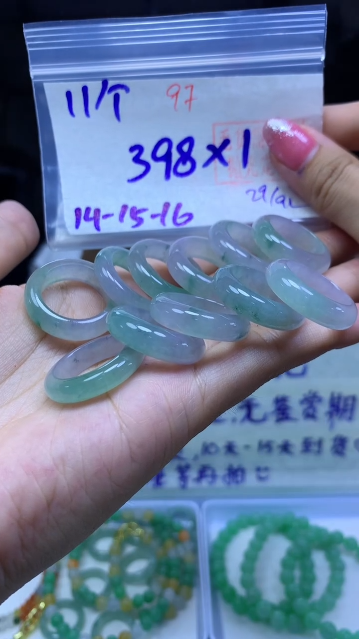 未镶嵌定制翡翠戒圈#398元多样性拍一发一毛货需抛光