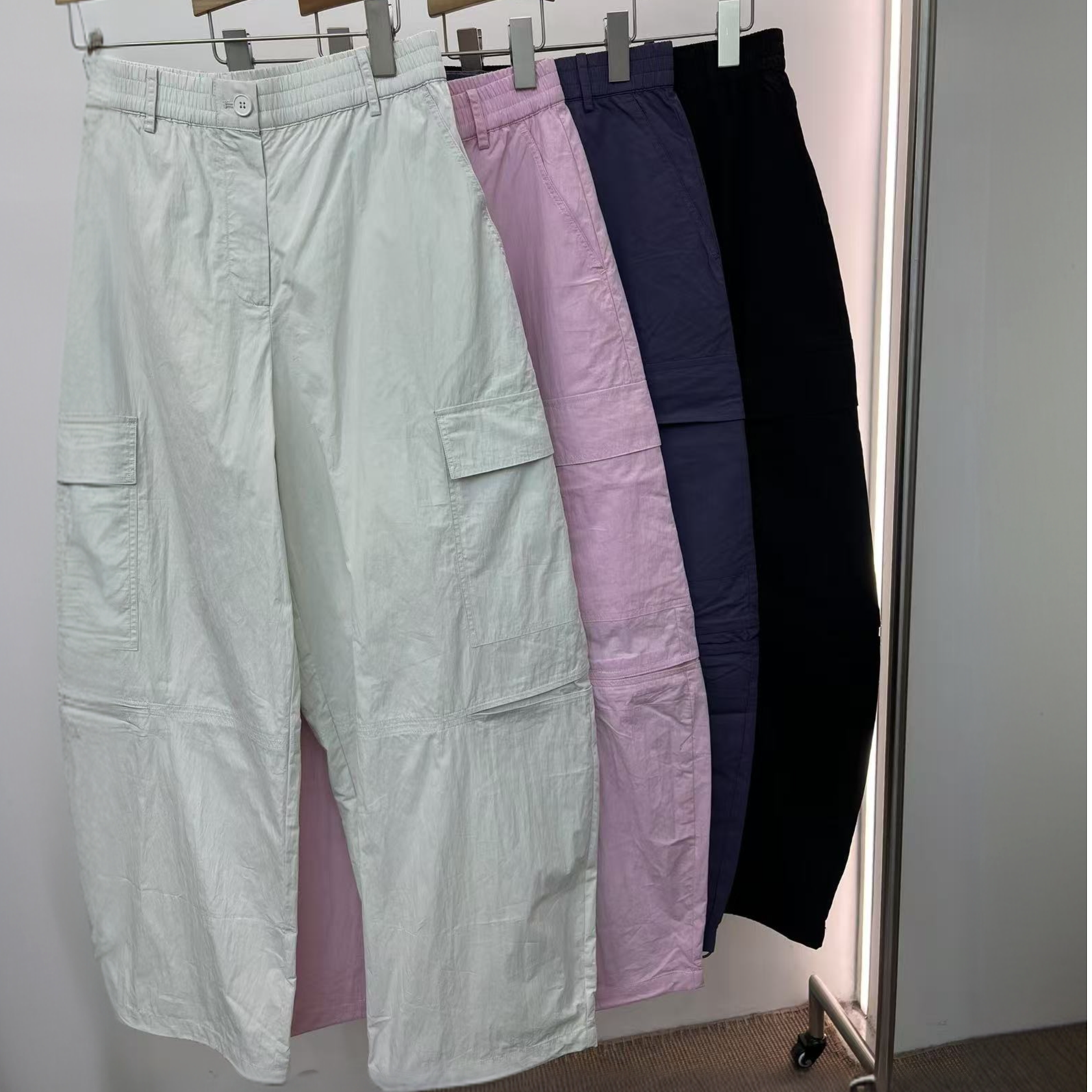 Yun Shen-「茶马松紧腰口袋工装裤」韩单百搭松紧腰工装裤8417-CH