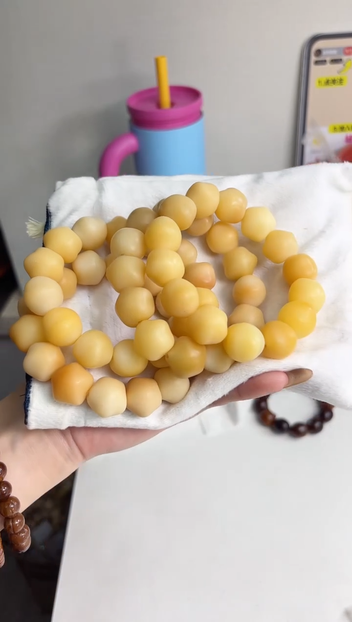 手串菩提根/象牙果沐l61干磨五角星17mm手串