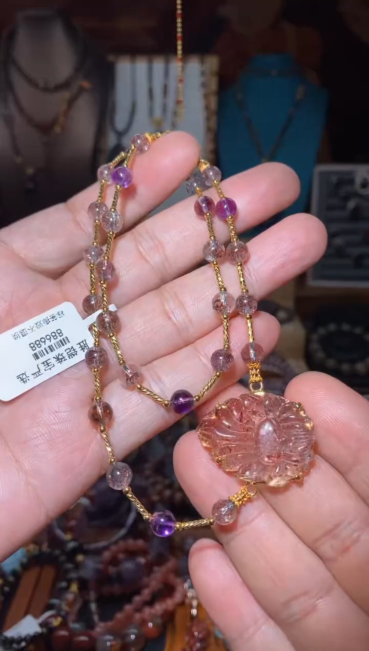【闪购商品】水晶金草莓项链未镶嵌多样性