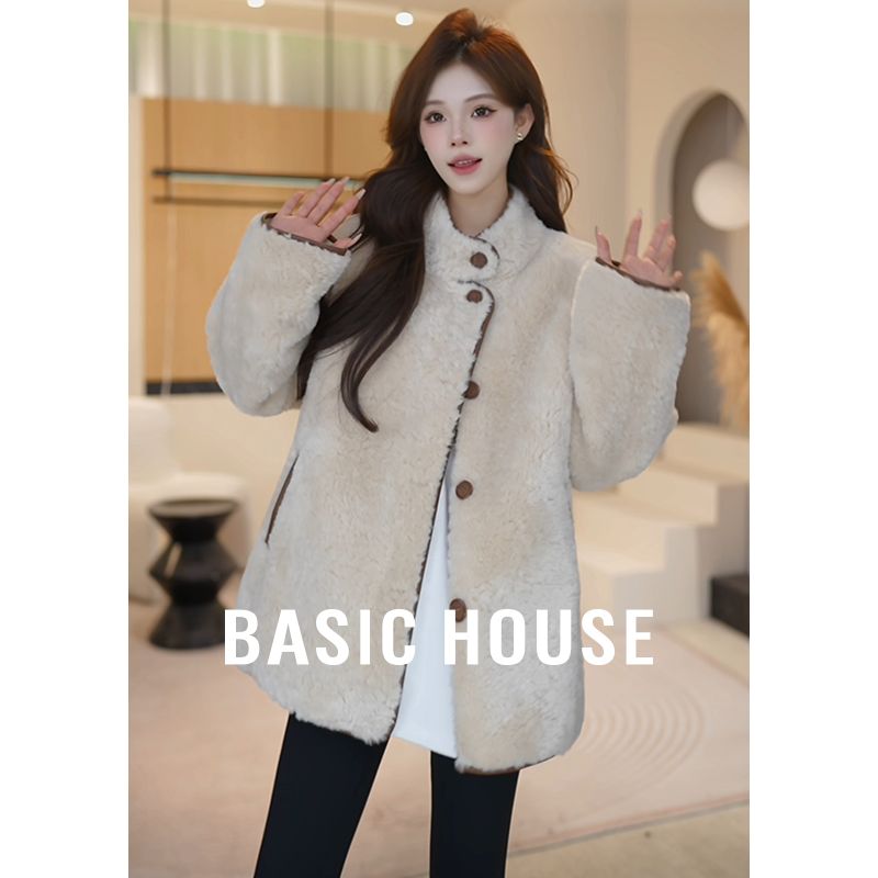 人造皮草 Basic House/百家好琥珀流光仿皮草外套女冬B0755B5H052