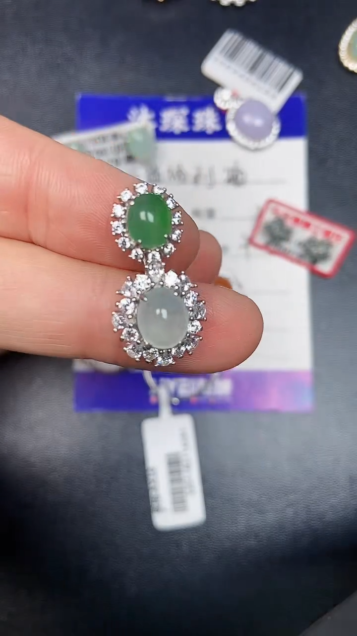 银S925镶嵌戒指翡翠1010