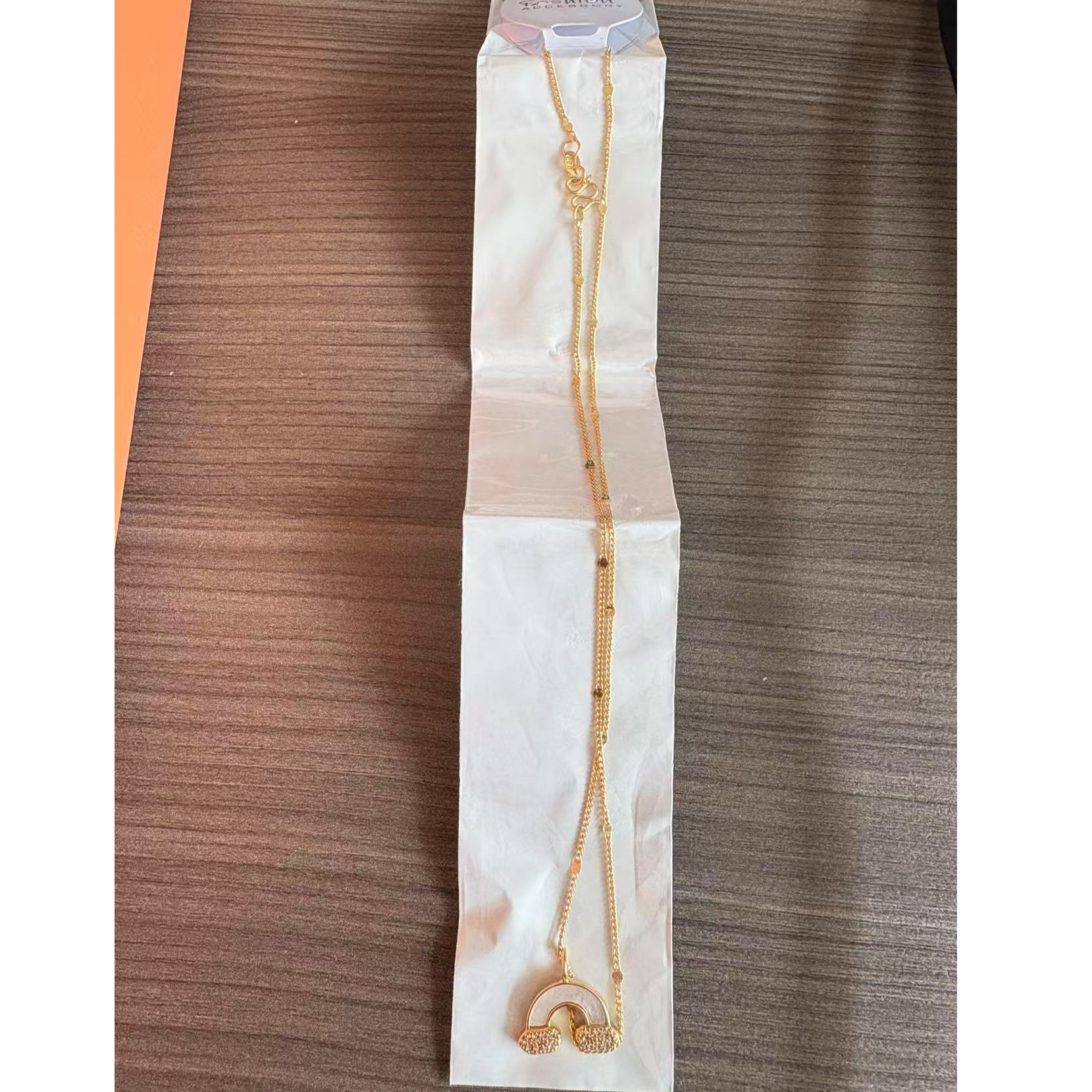 铜合金项链 铜合金沙金色彩虹项链thj108