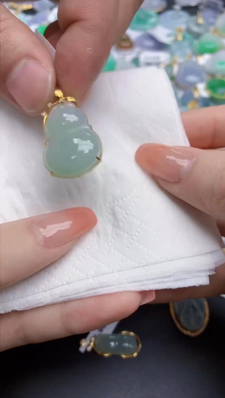 【闪购商品】翡翠颈饰18K金镶嵌天然缅甸翡翠A货