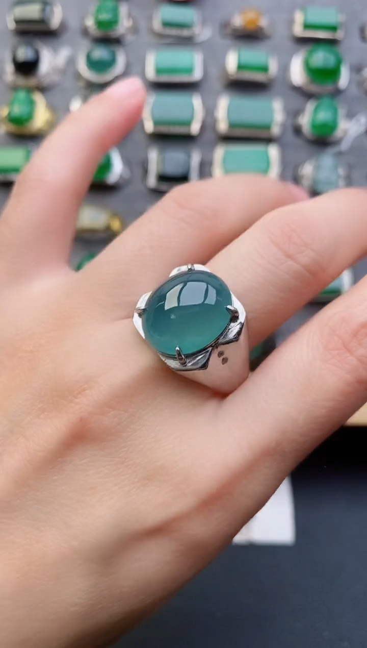 【闪购商品】翡翠戒指银S925镶嵌21312